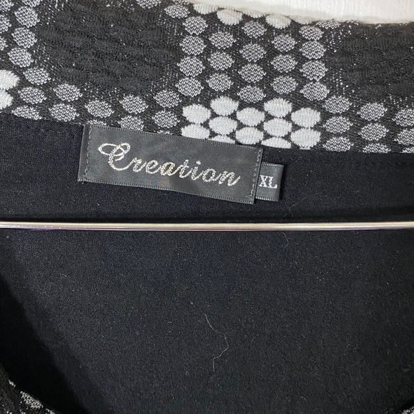 Black Cowl Neck Sweater with Circle Patterns - Picture 4 of 5